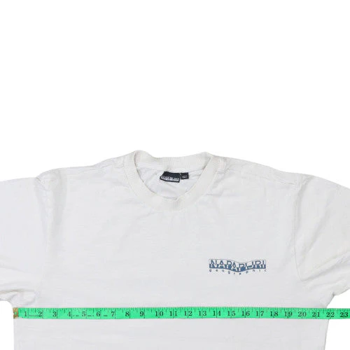 Napapijri Men's White Graphic Outdoor Cotton T-Shirt Size L - Image 3