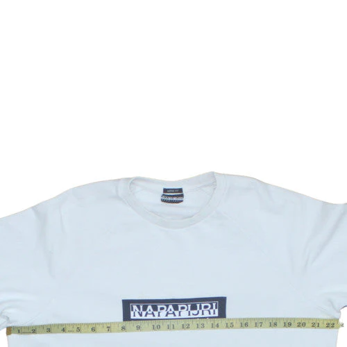 Napapijri Men's White Pullover Logo Sweatshirt Size S Relaxed Fit - Image 2