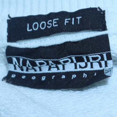 Napapijri Men's White Pullover Logo Sweatshirt Size S Relaxed Fit - Image 5