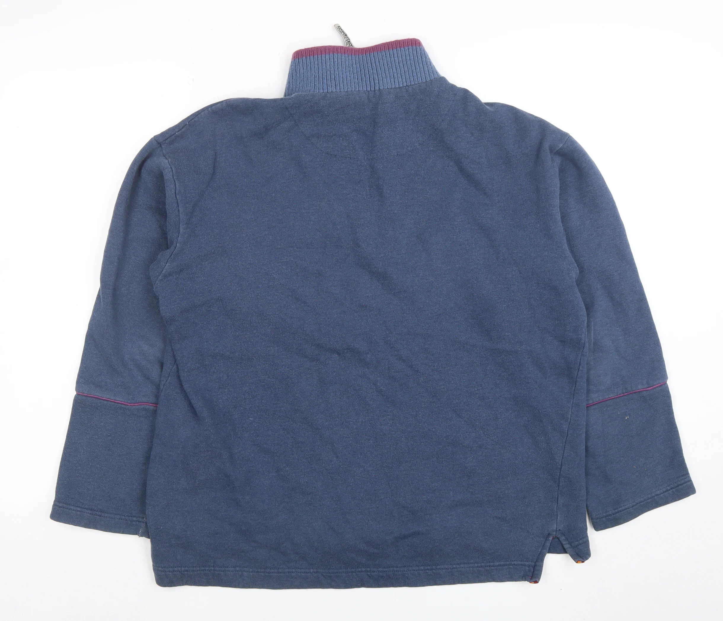 Napapijri Women Blue 1/2 Zip Cotton Sweatshirt Size S - Image 3