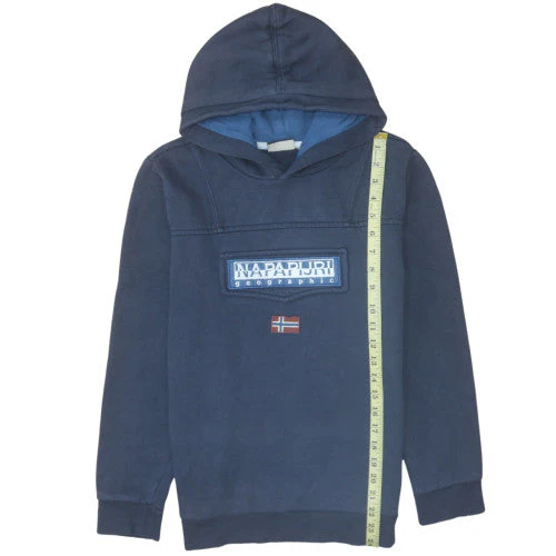 Napapijri Womens Blue Pullover Hoodie Cotton Size 12 - Image 2