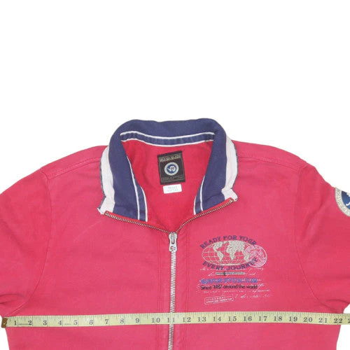 Napapijri Womens Pink XL Full Zip Collared Track Jacket - Image 2