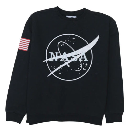NASA Black Women's Sweatshirt Size M Crew Neck Pullover