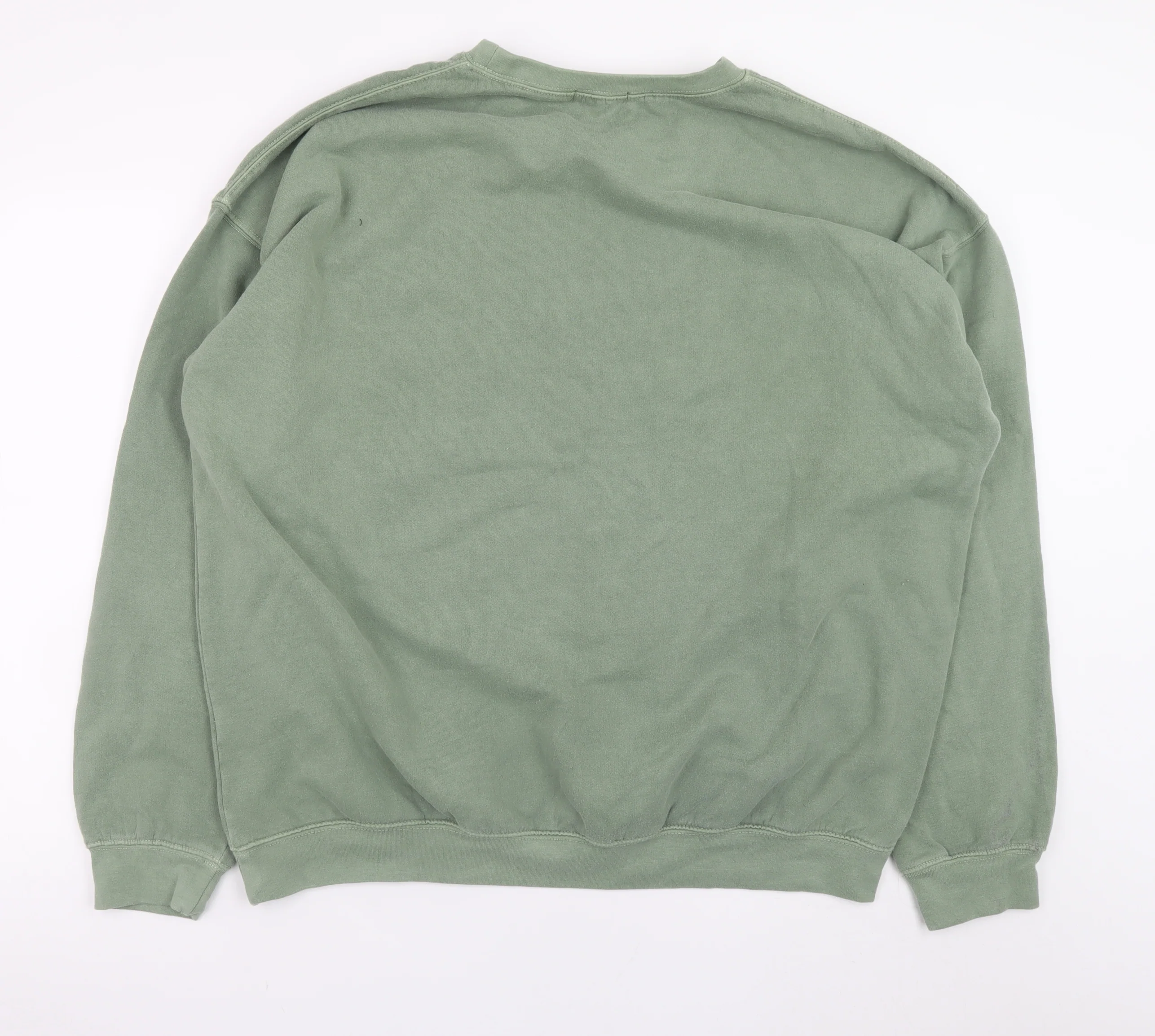 Nasty Gal Women’s Green Wellness Graphic Pullover Sweatshirt UK 24/26 - Image 3