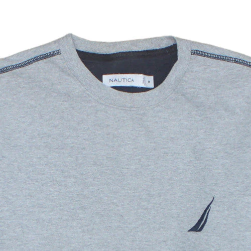 Nautica Men’s Grey Pullover Sweatshirt M Crew Neck Logo Fleece - Image 7
