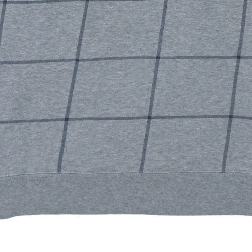 Nautica Men's Grey Check 1/4 Zip Fleece Sweatshirt Size L - Image 7