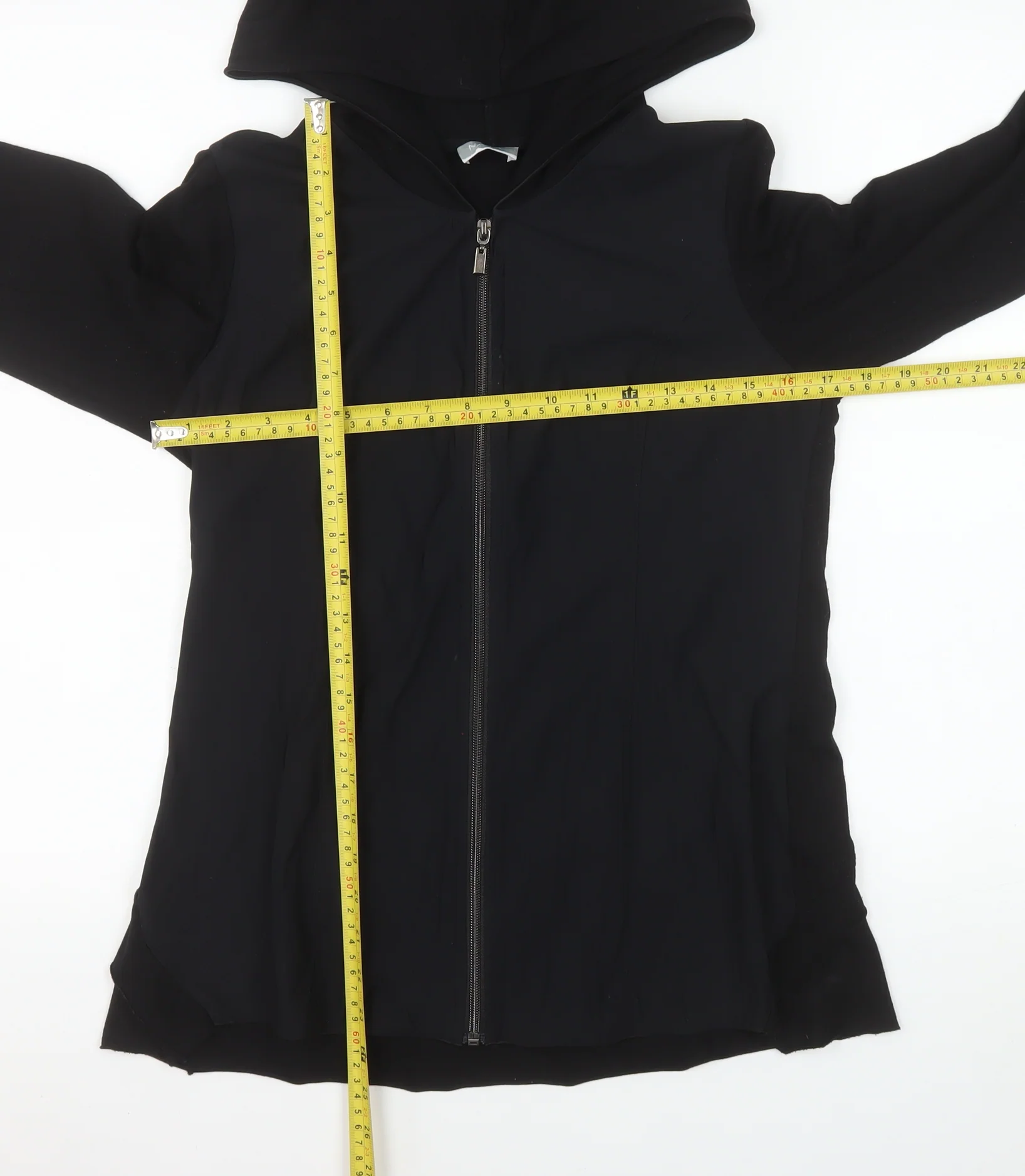 Naya Women's Black Hooded Full Zip Windbreaker Jacket Size 8 - Image 2