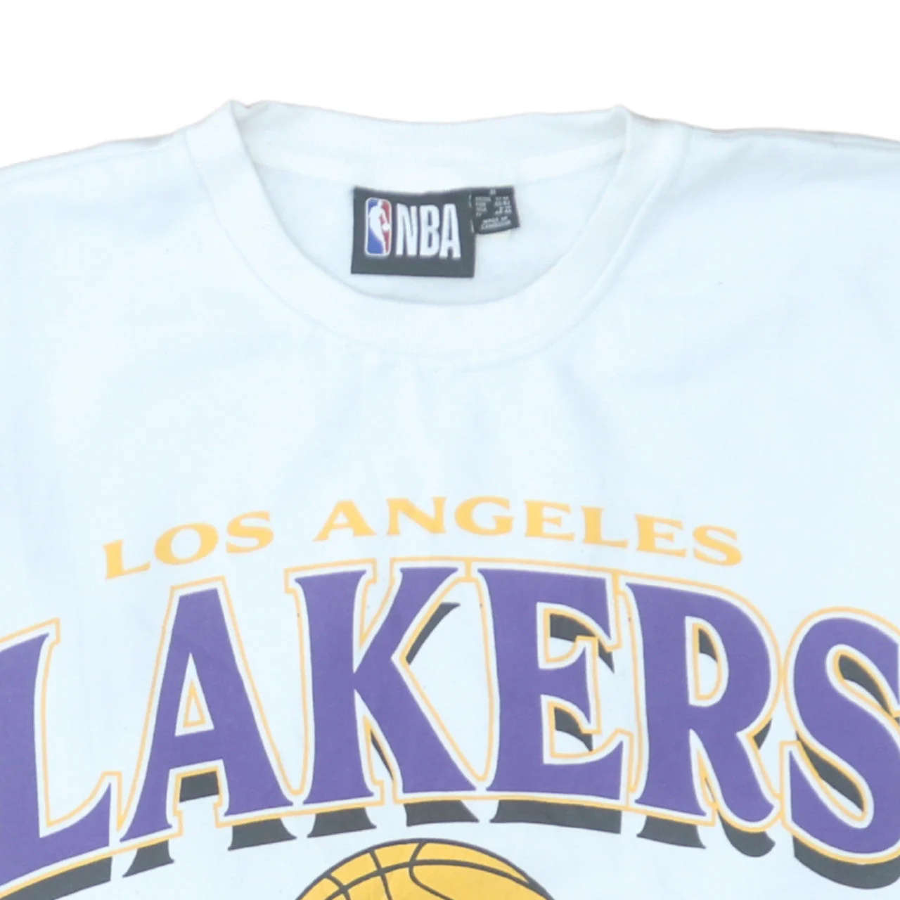 NBA Los Angeles Lakers White Cotton Sweatshirt Women M Graphic Print - Image 8