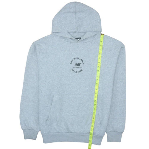 New Balance Men's Grey Small Pullover Hoodie Fleece Sweatshirt - Image 2