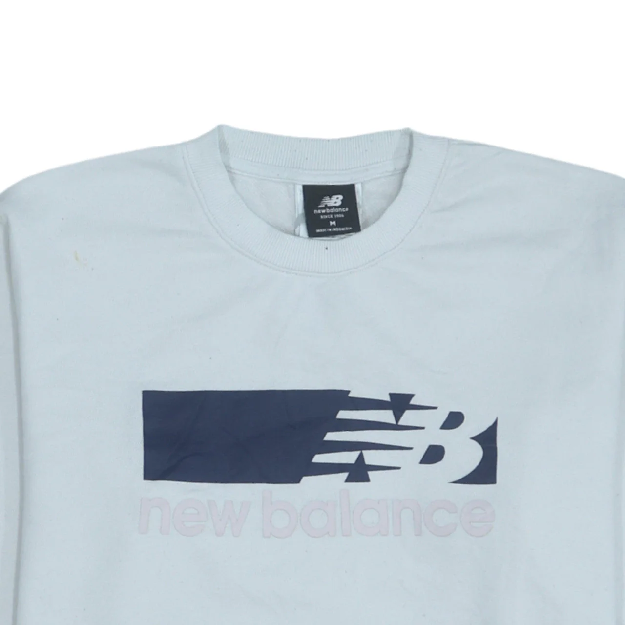 New Balance Men's White Logo Pullover Sweatshirt Size M - Image 8