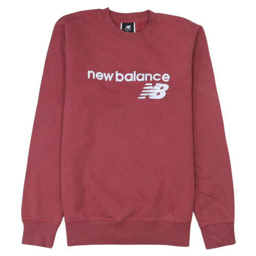 New Balance Women’s Red Crew Neck Sweatshirt Size M Logo Print Pullover