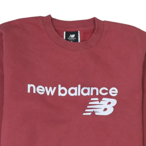 New Balance Women’s Red Crew Neck Sweatshirt Size M Logo Print Pullover - Image 6