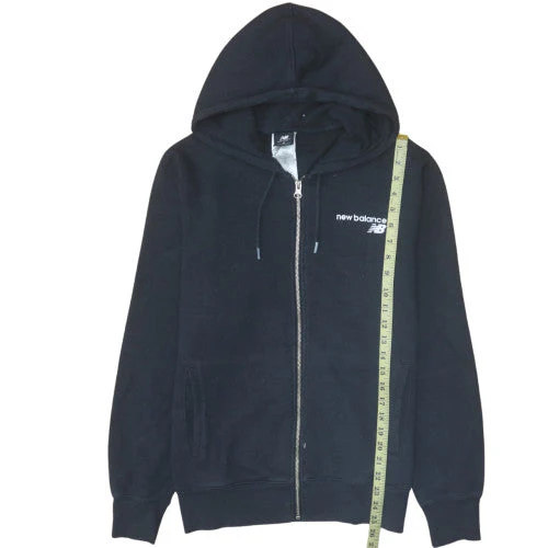 New Balance Womens Black M Full Zip Hoodie Sweatshirt Cotton Blend - Image 3