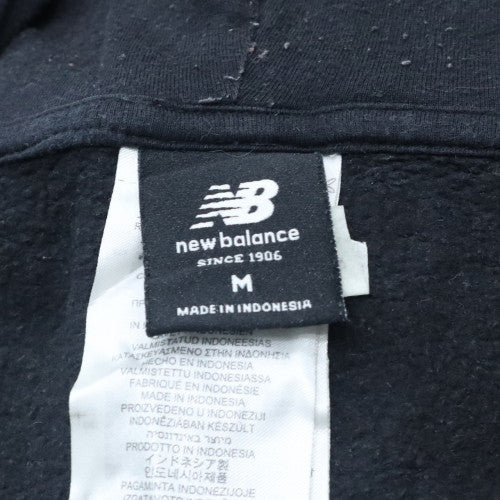 New Balance Womens Black M Full Zip Hoodie Sweatshirt Cotton Blend - Image 5
