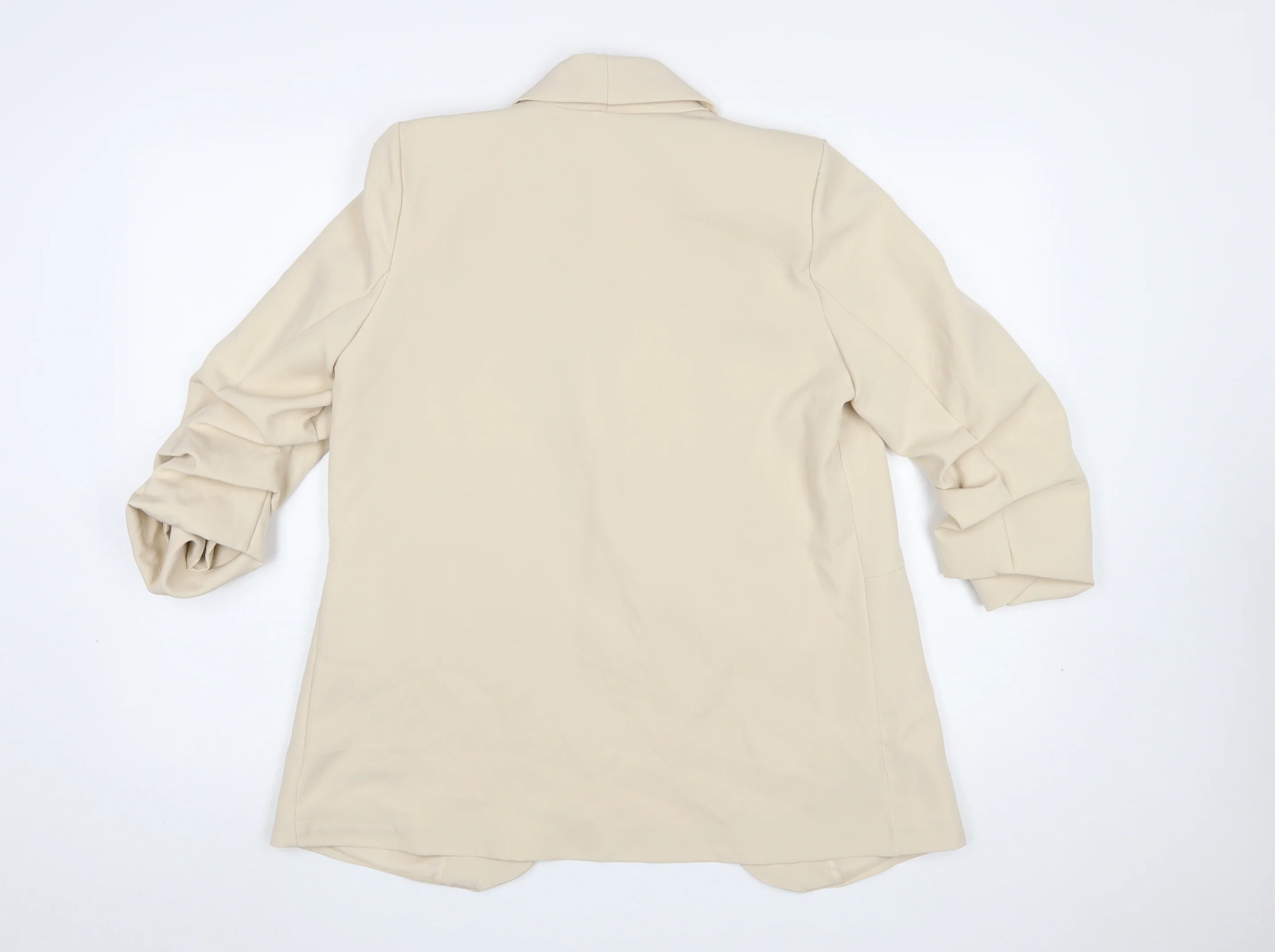 New Collection Women Beige Shawl Lapel Blazer Jacket S - Image 3