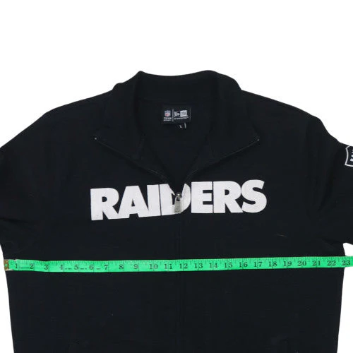 New Era Men's Black Raiders Full Zip Sweatshirt L Regular Fit - Image 2