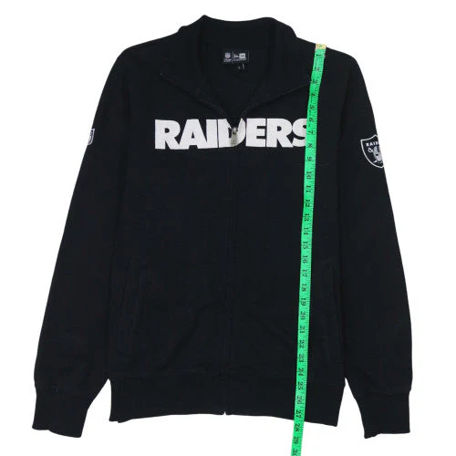 New Era Men's Black Raiders Full Zip Sweatshirt L Regular Fit - Image 3