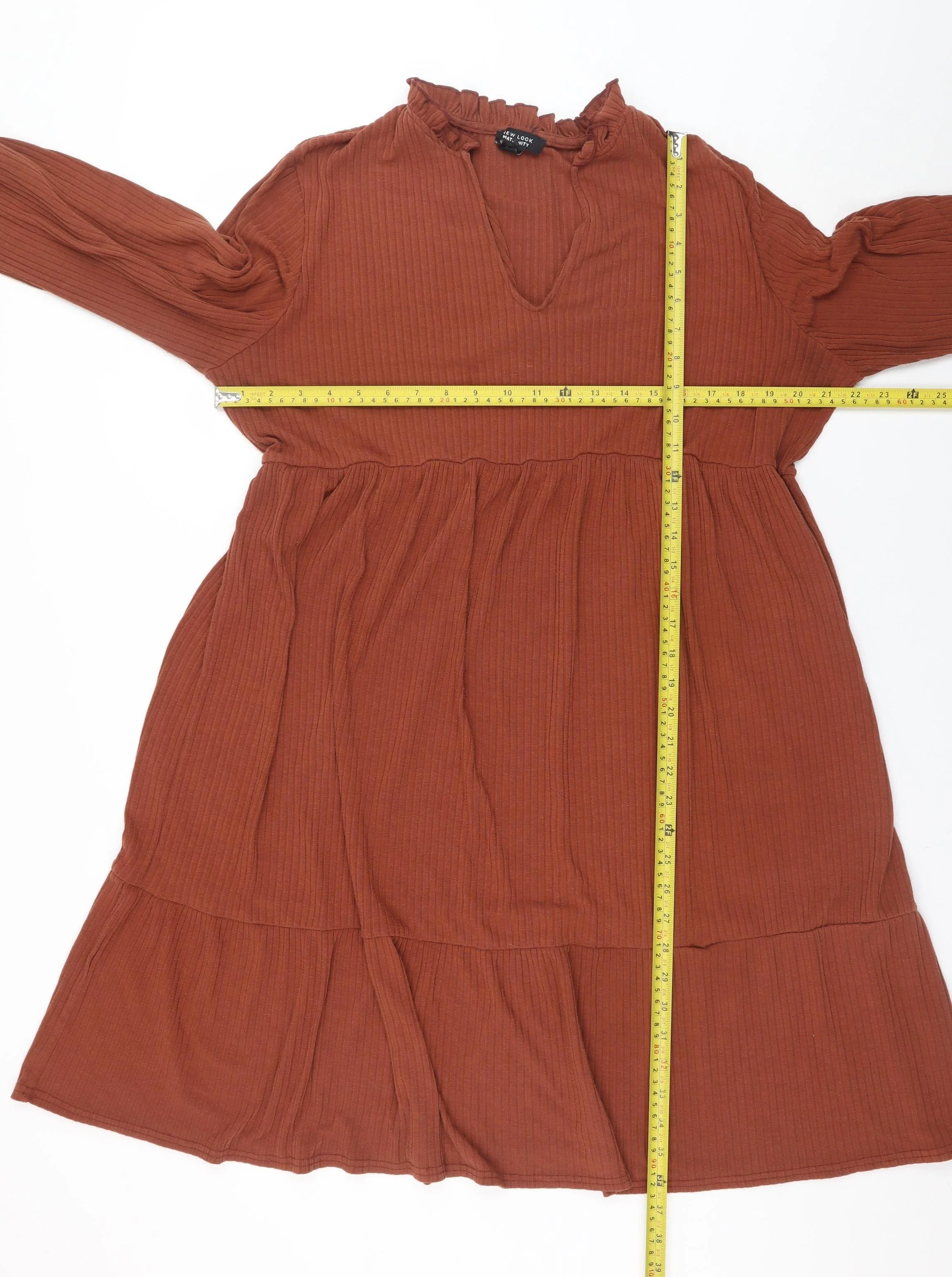 New Look Maternity Brown Long Sleeve Smock Dress Size 20 - Image 2