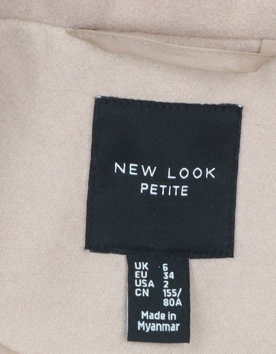 New Look Petite Beige Long Coat Women’s Size 6 Classic Style - Image 5