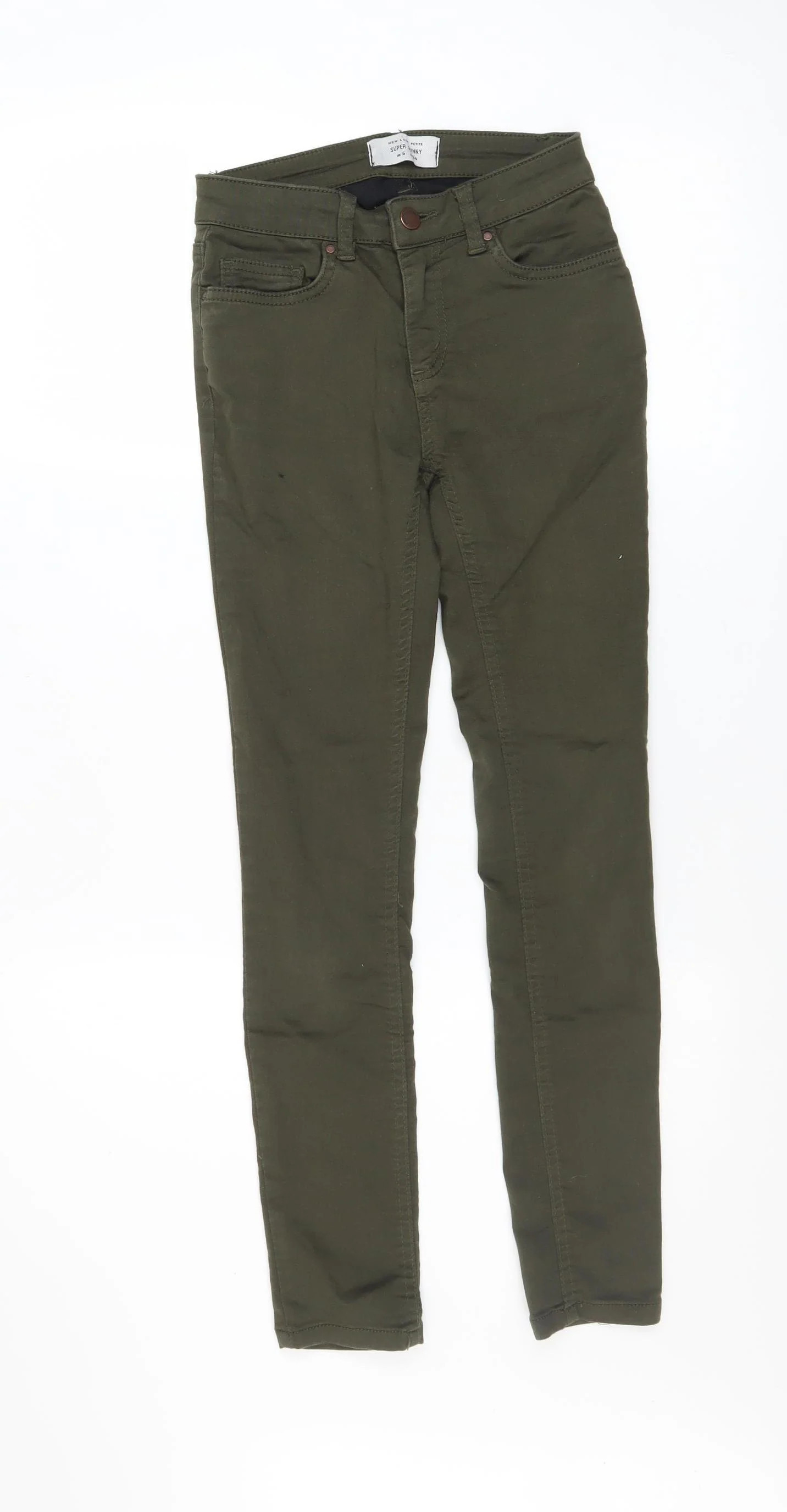 New Look Petite Women's Green Super Skinny Jeans UK 6