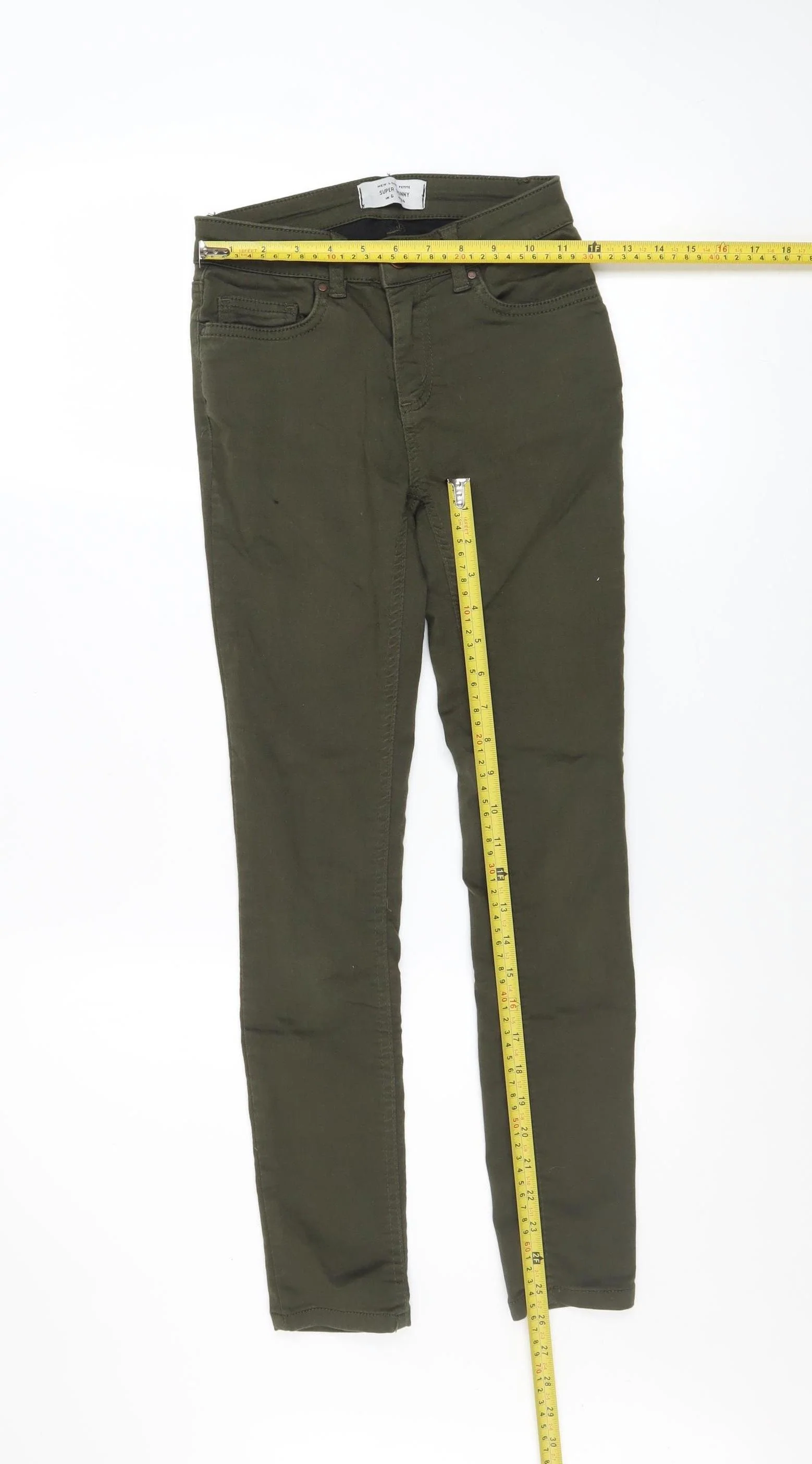 New Look Petite Women's Green Super Skinny Jeans UK 6 - Image 2