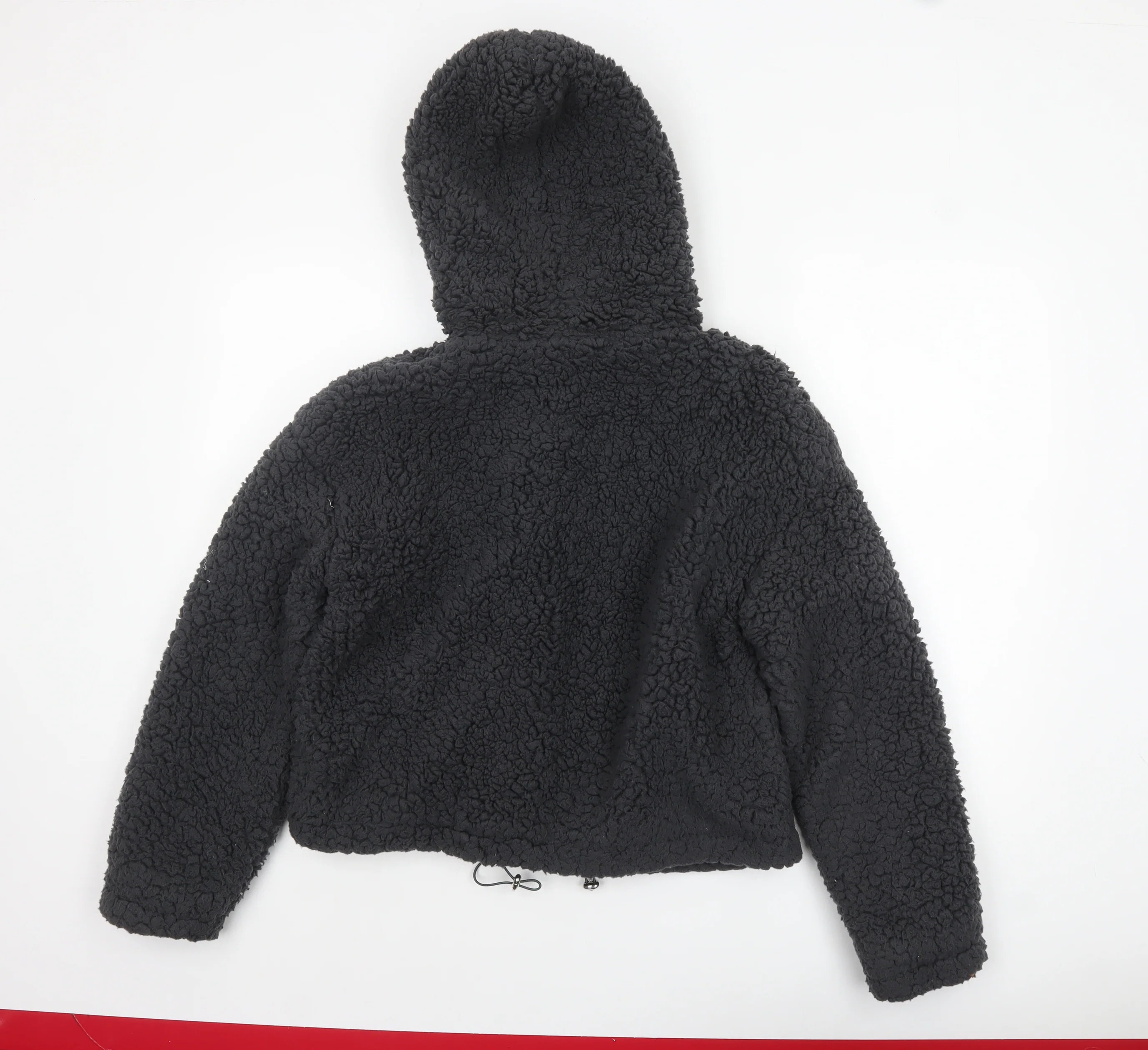 New Look Women Black Short Hooded Fleece Puffer Jacket Size S - Image 3