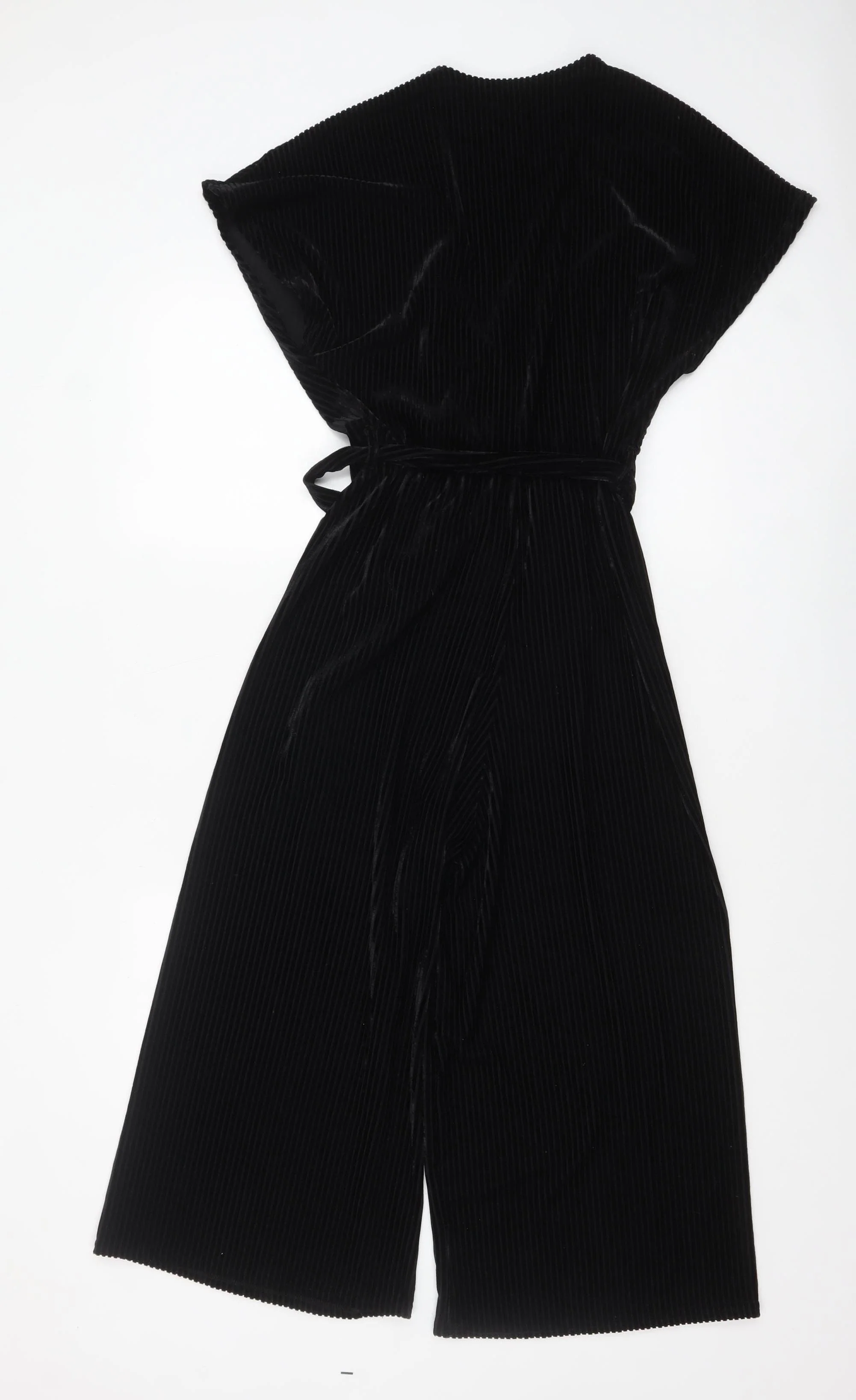 New Look Women Black Velvet Wide-Leg Jumpsuit Size 8 - Image 3