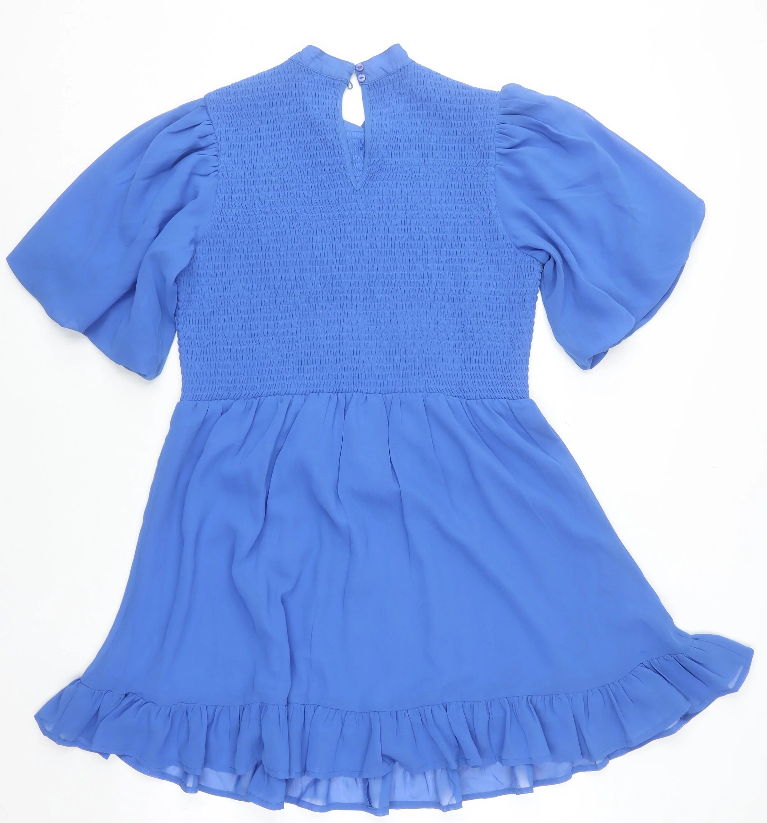 New Look Women Blue A-Line Puff Sleeve Short Dress Size 18 - Image 3