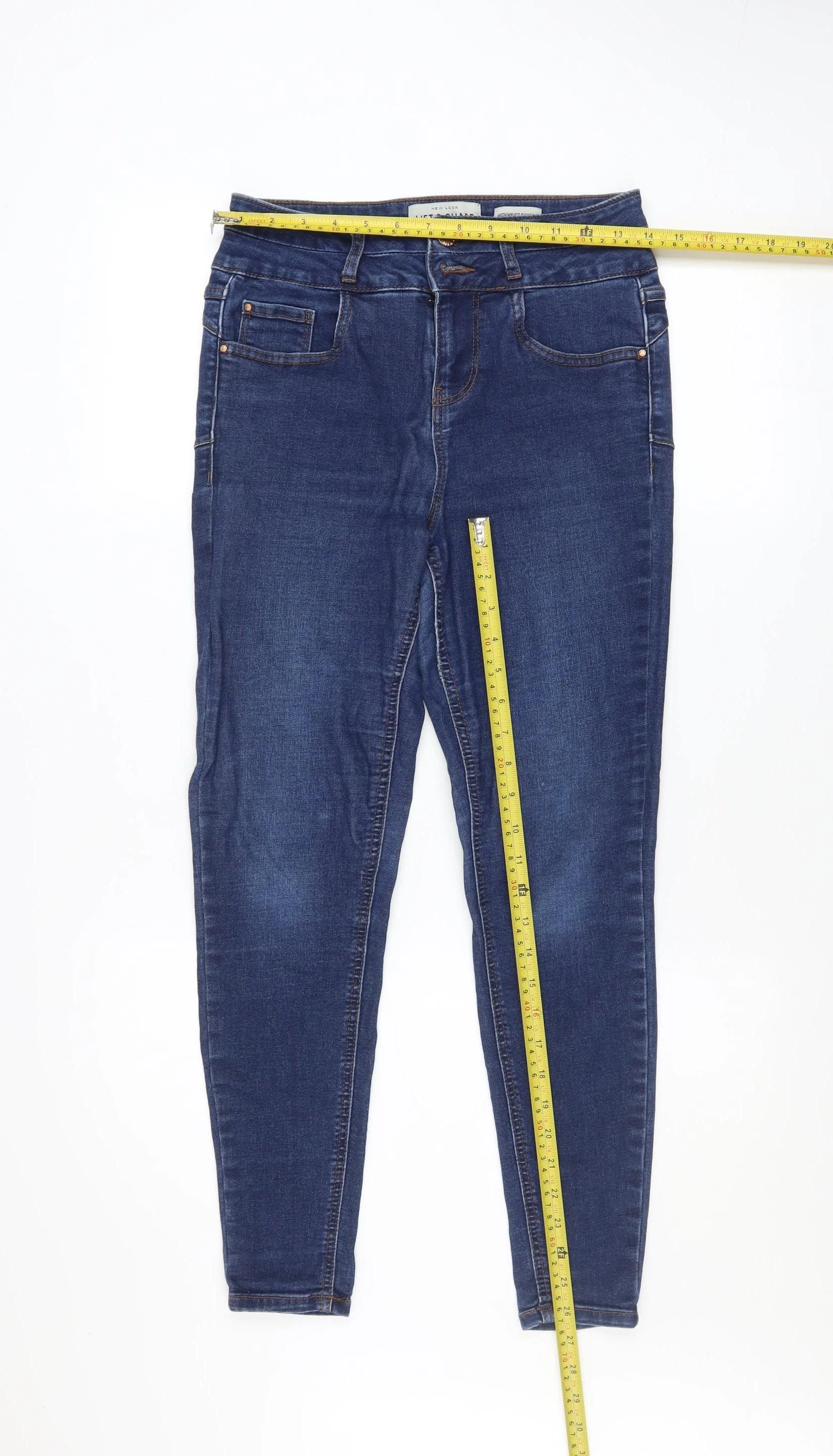 New Look Women Blue High Waist Skinny Jeans UK 8 Lift & Shape - Image 2