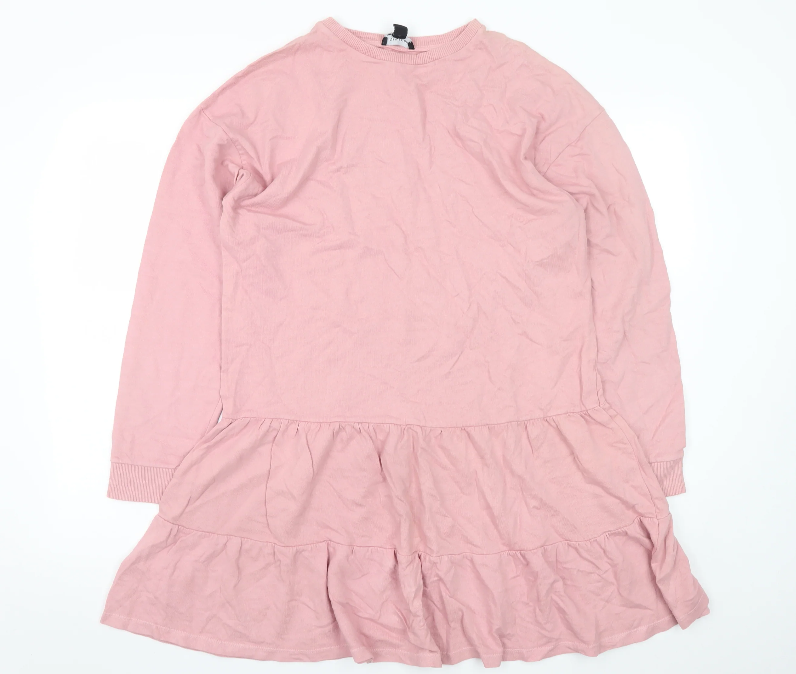 New Look Women Pink Long Sleeve Trapeze Swing Dress Size 12