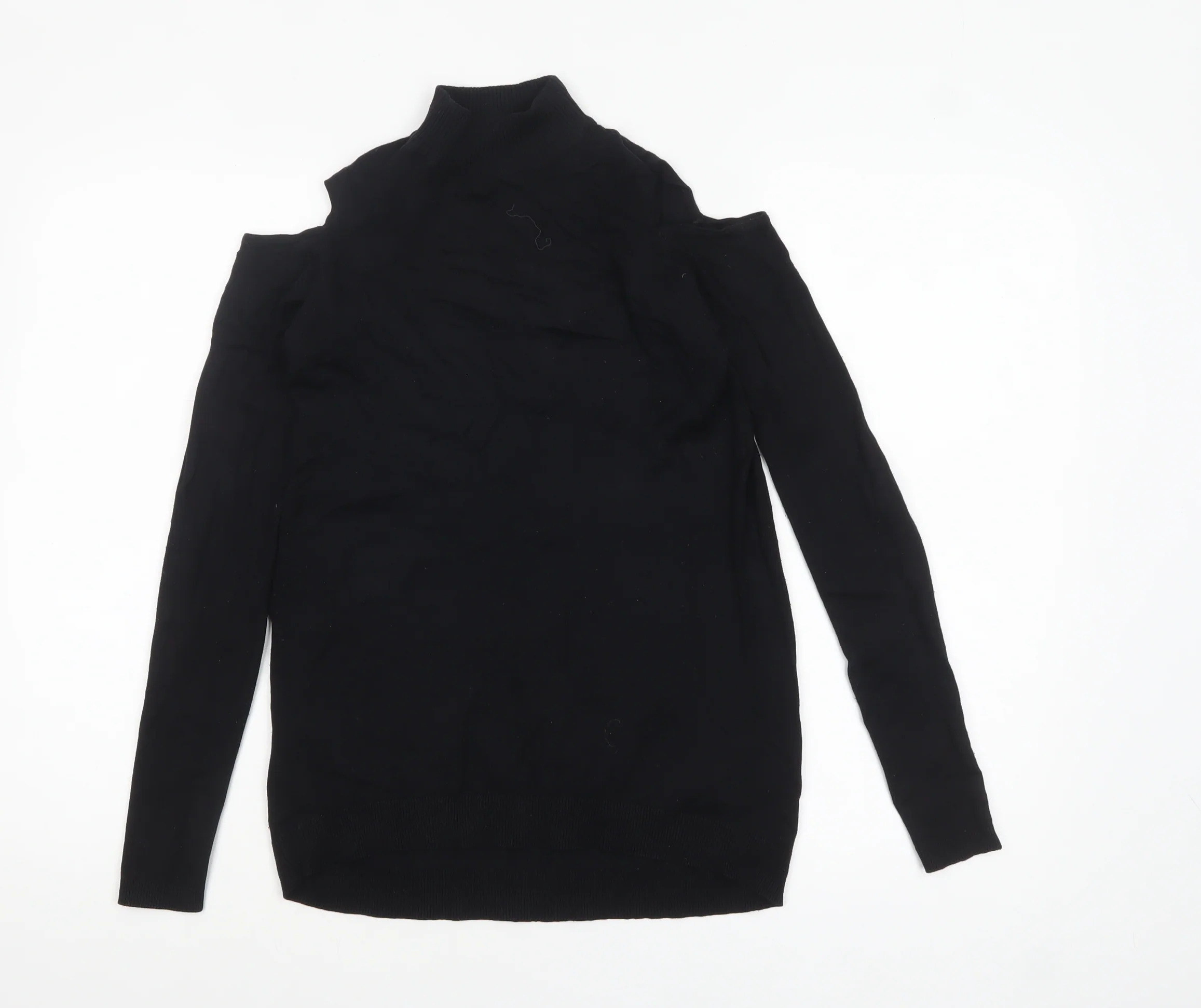 New Look Women’s Black Cold Shoulder High Neck Jumper Size 6