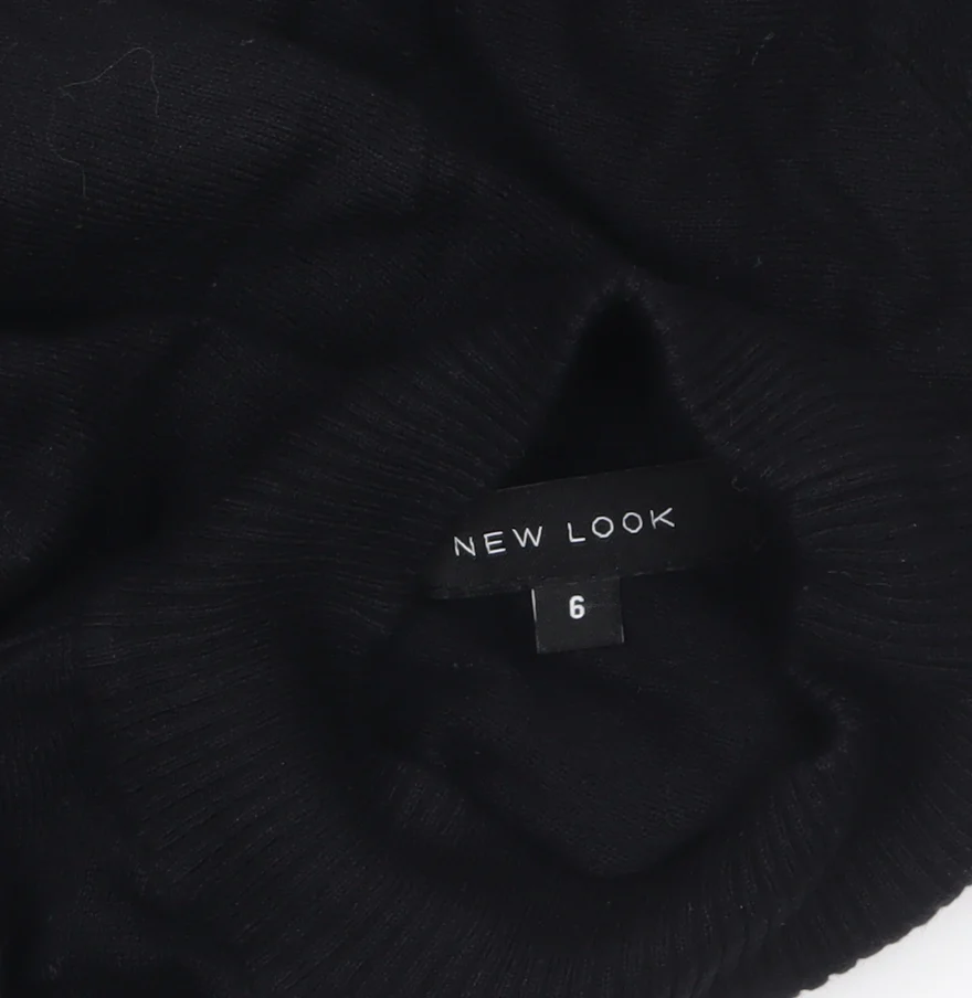 New Look Women’s Black Cold Shoulder High Neck Jumper Size 6 - Image 5