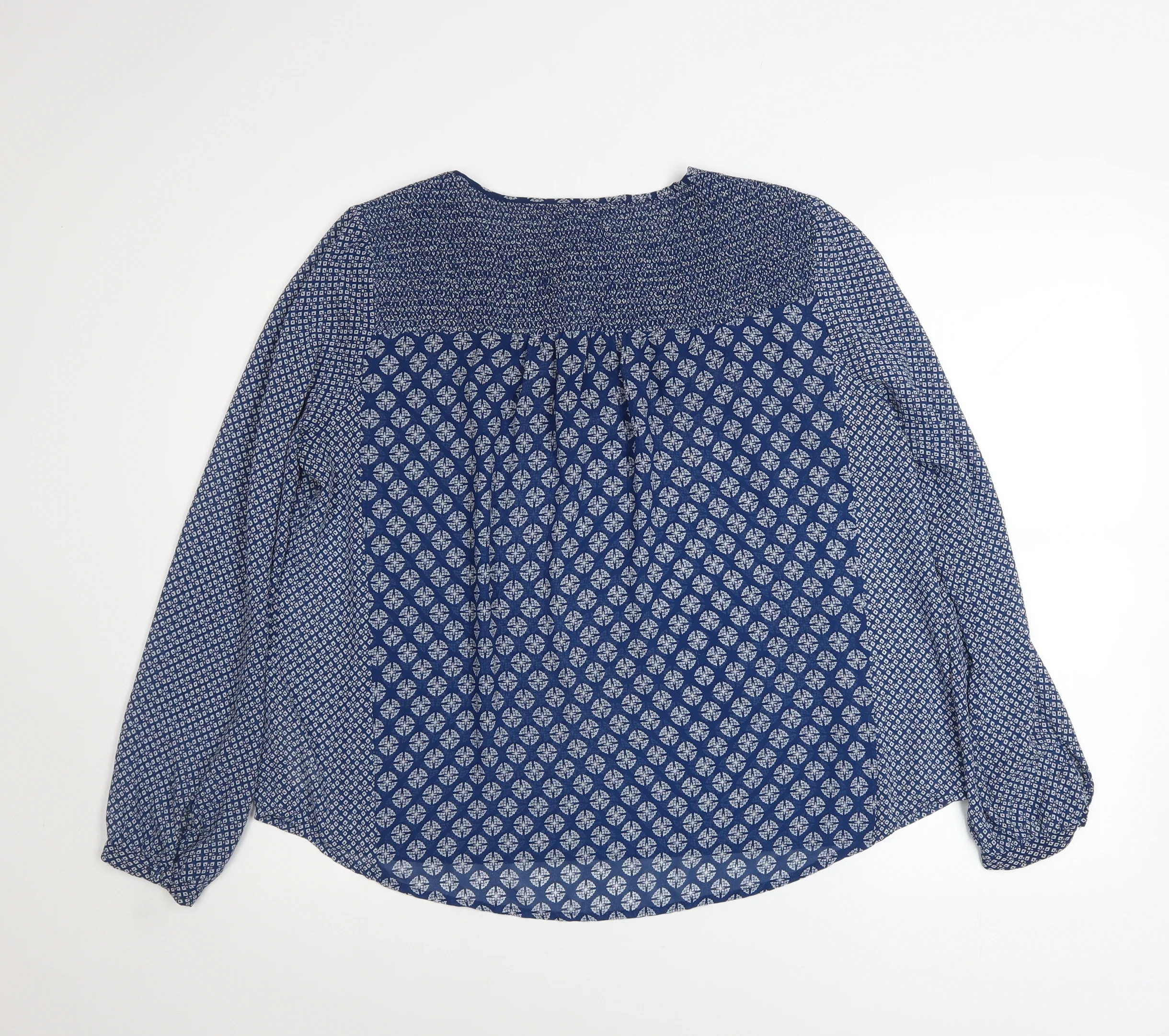 New Look Women’s Blue Geometric Long Sleeve Tunic Blouse Size 14 - Image 3