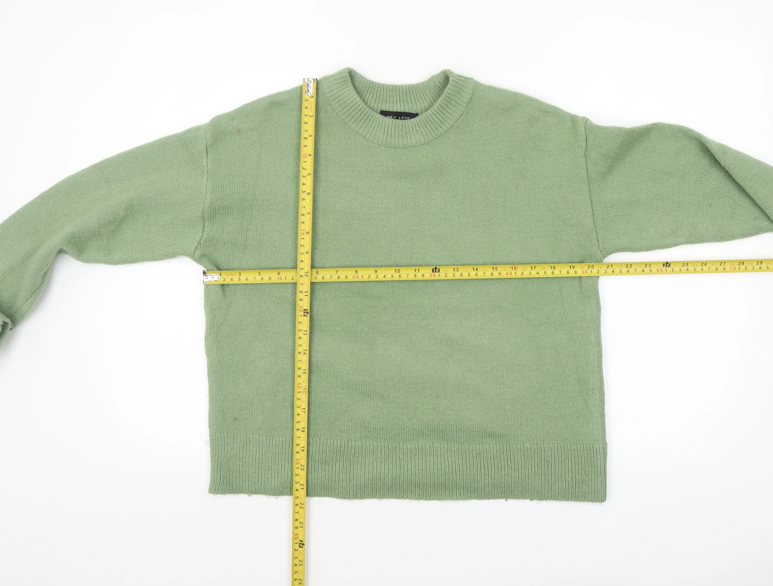 New Look Women’s Green Crew Neck Knit Jumper Size S - Image 2