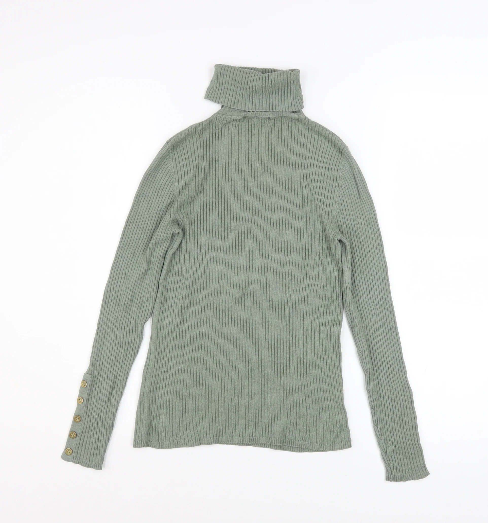 New Look Women’s Green Roll Neck Ribbed Jumper UK 10 Long Sleeve - Image 3