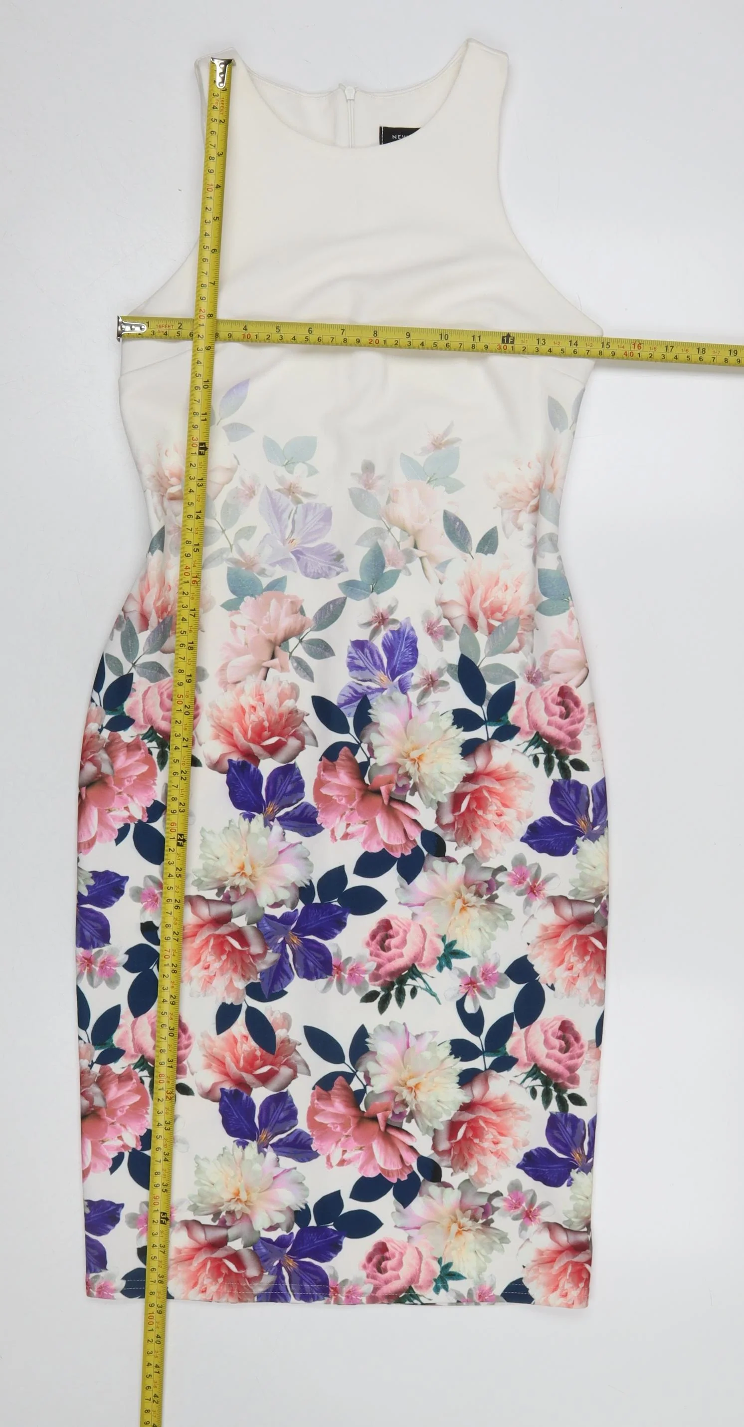 New Look Women’s Multicoloured Floral Bodycon Dress Size 12 - Image 2