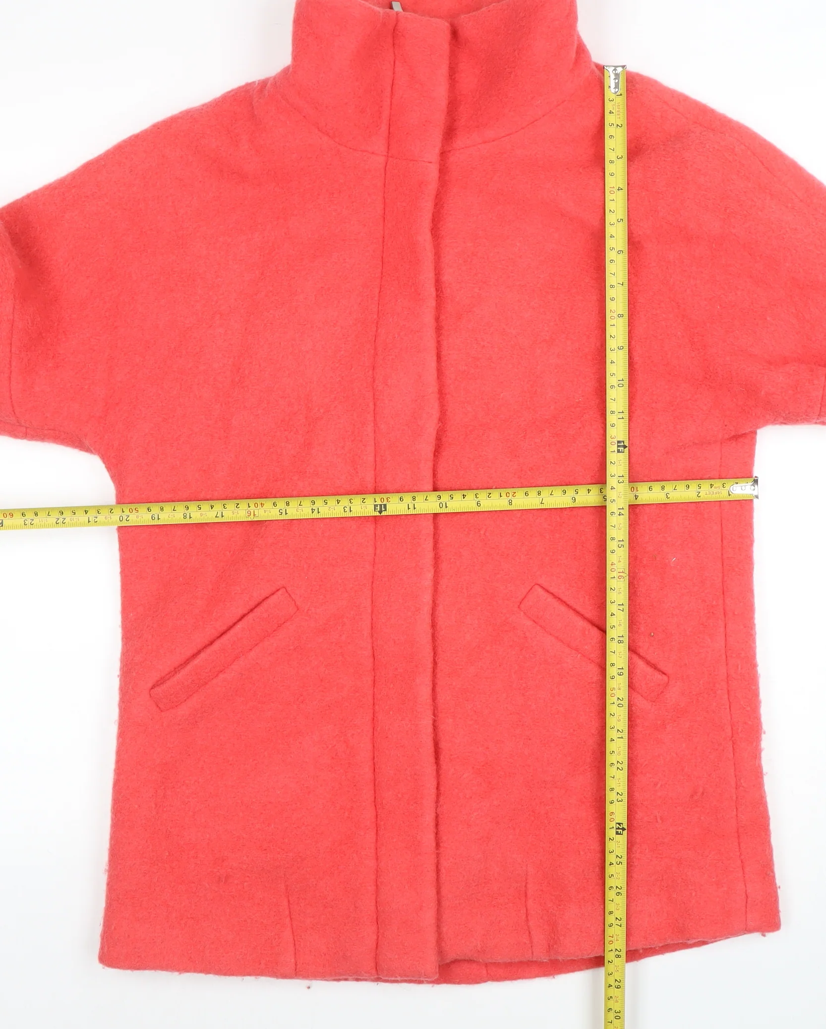 New Look Women’s Pink Wool Blend Mid-Length Zip Coat Size 12 - Image 2