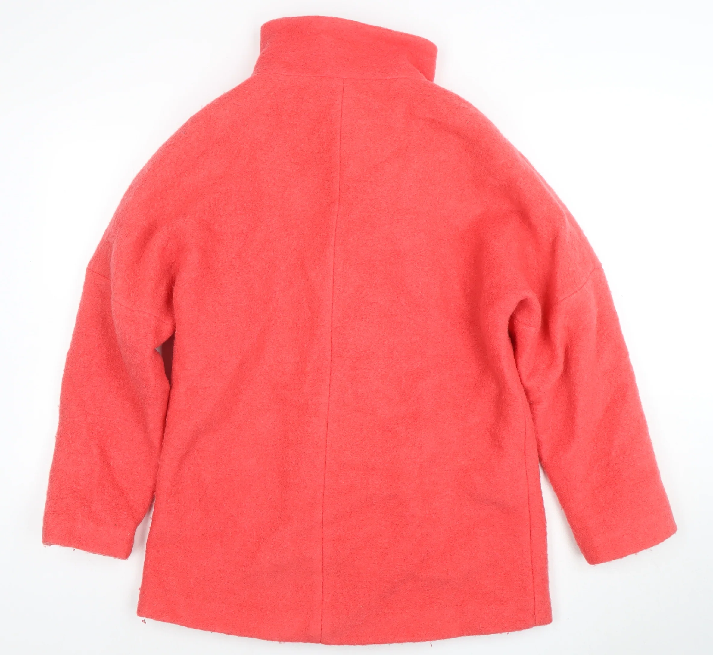 New Look Women’s Pink Wool Blend Mid-Length Zip Coat Size 12 - Image 3