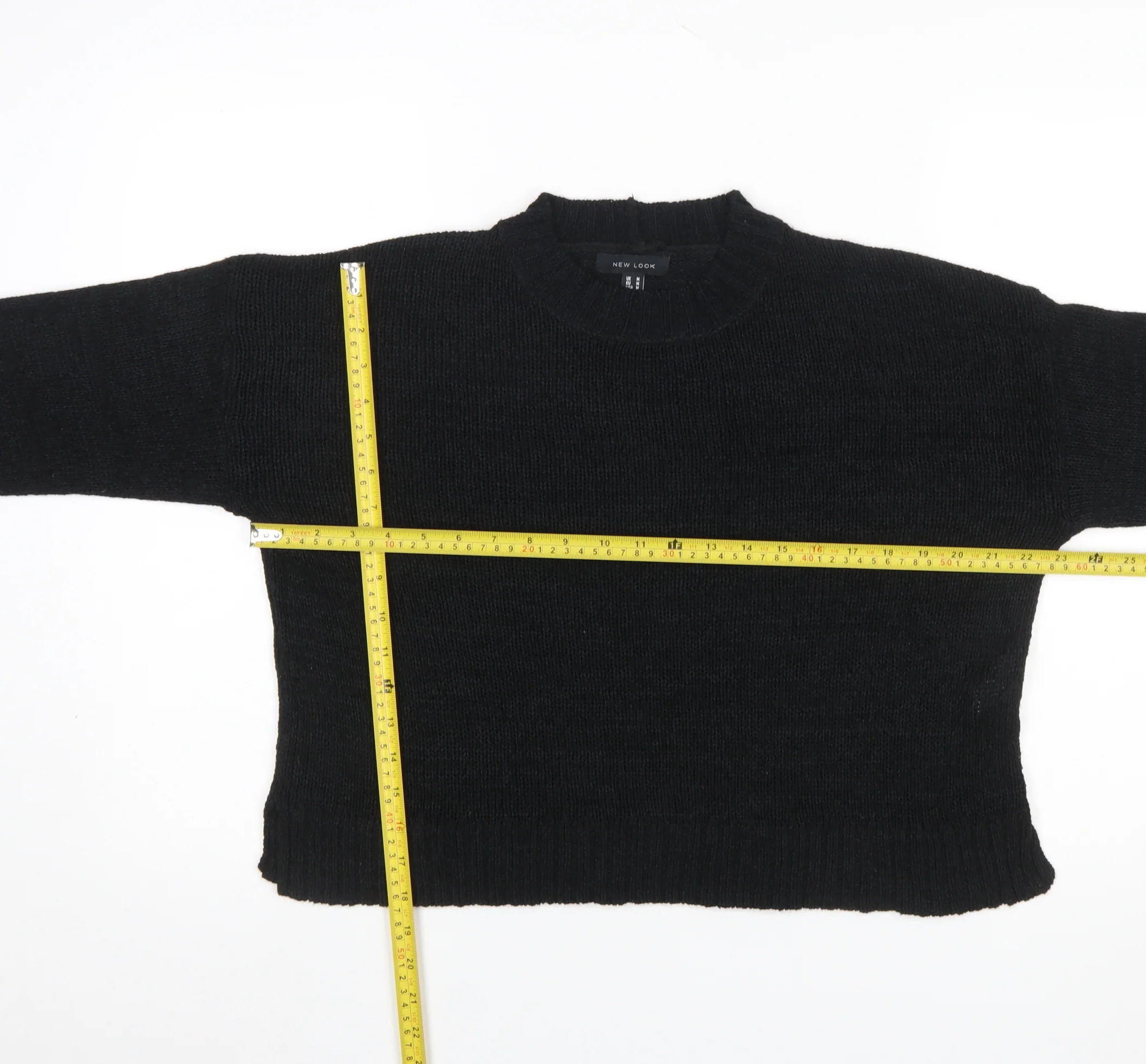 New Look Women's Black Knit Pullover Jumper Medium - Image 2