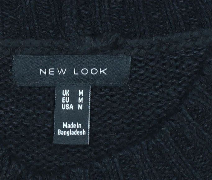 New Look Women's Black Knit Pullover Jumper Medium - Image 4