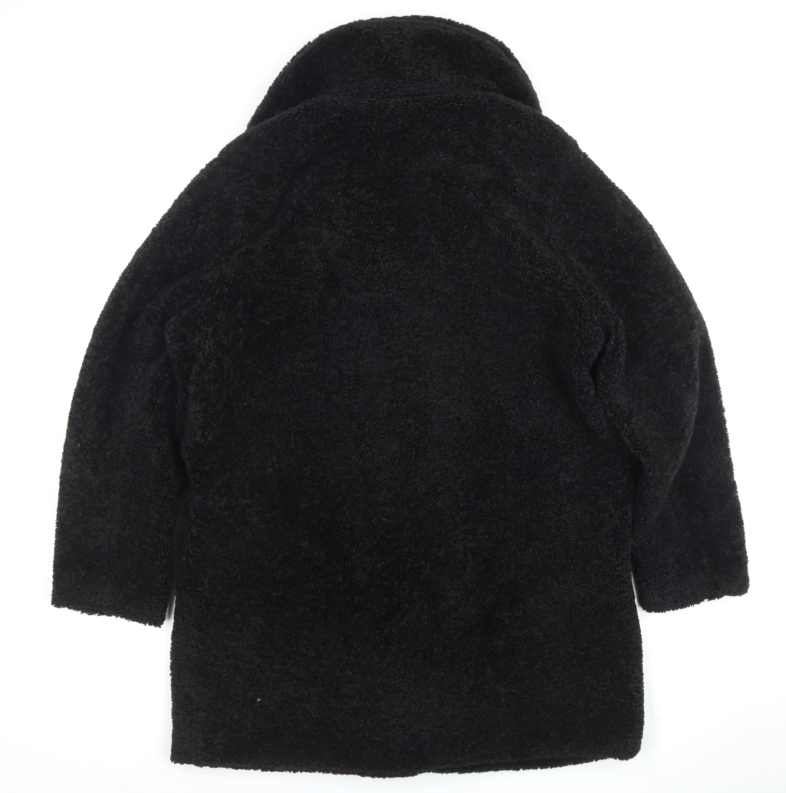 New Look Women's Black Mid-Length Fleece Coat Size 14 - Image 3