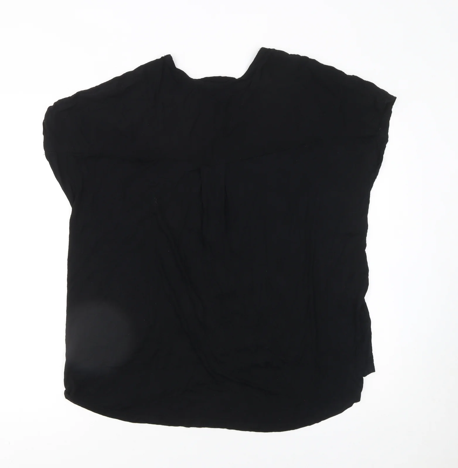 New Look Women's Black Viscose Blouse UK 14 Short Sleeve Pullover - Image 3