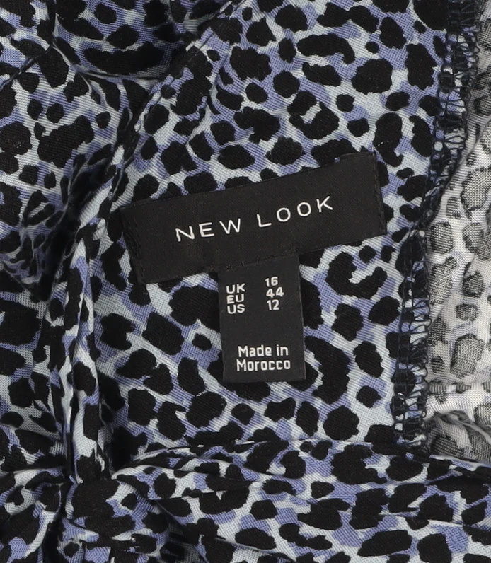 New Look Women's Blue Animal Print Shift Dress Size 16 - Image 5