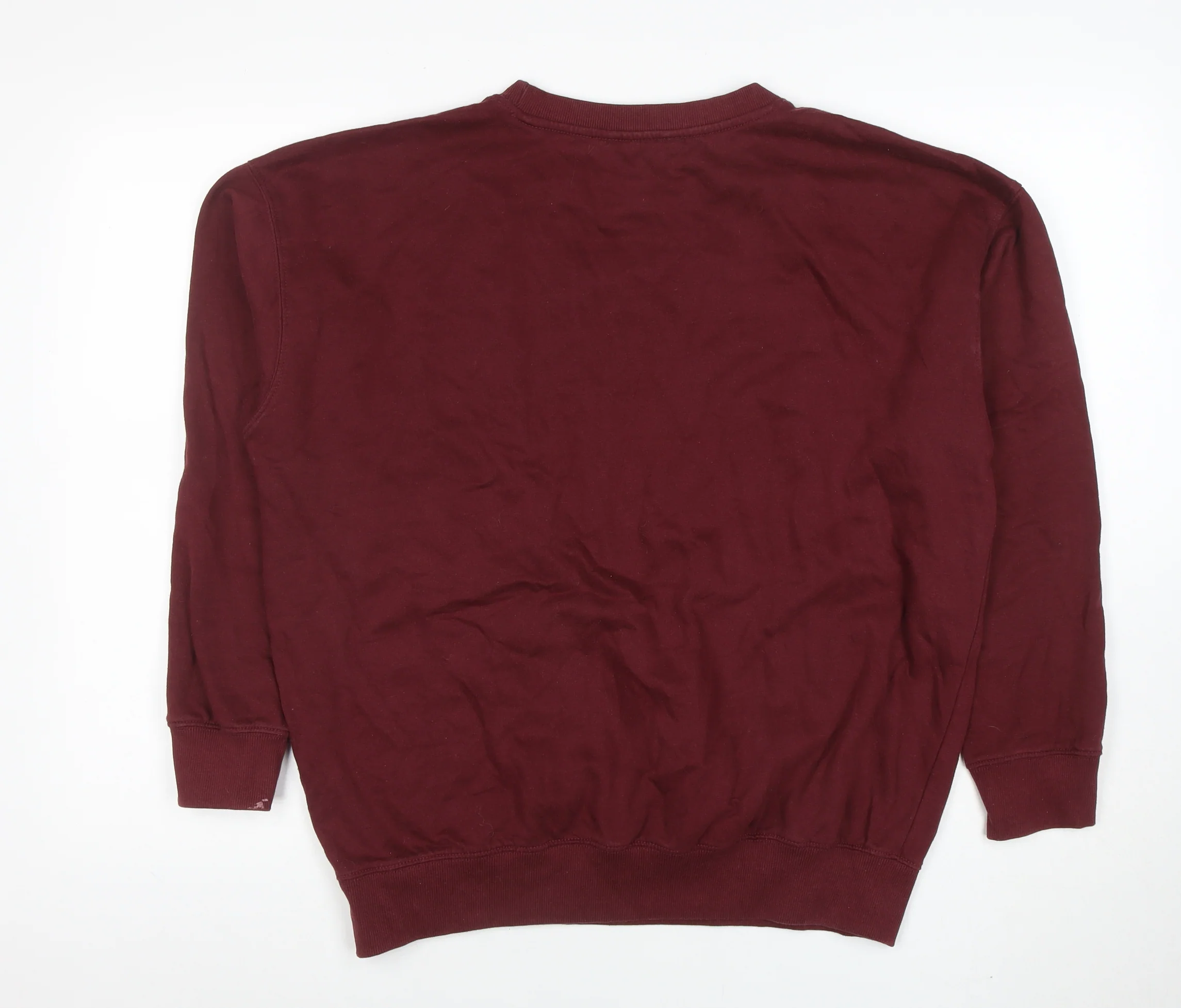 New Look Womens Burgundy Pullover Sweatshirt Size M Le Club Sportif Print - Image 3
