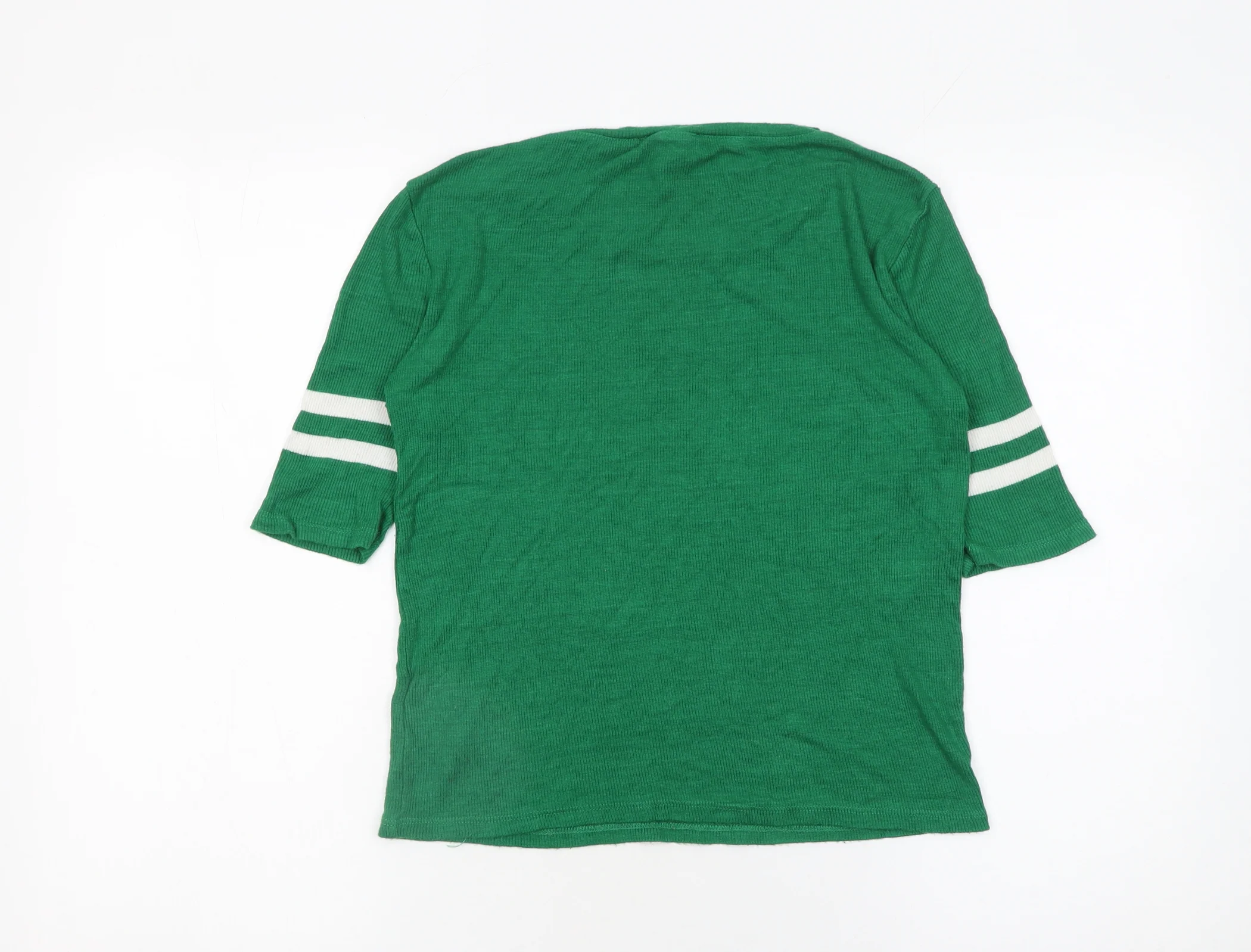 New Look Womens Green Basic Stretch Crew Neck T-Shirt UK 12 - Image 3