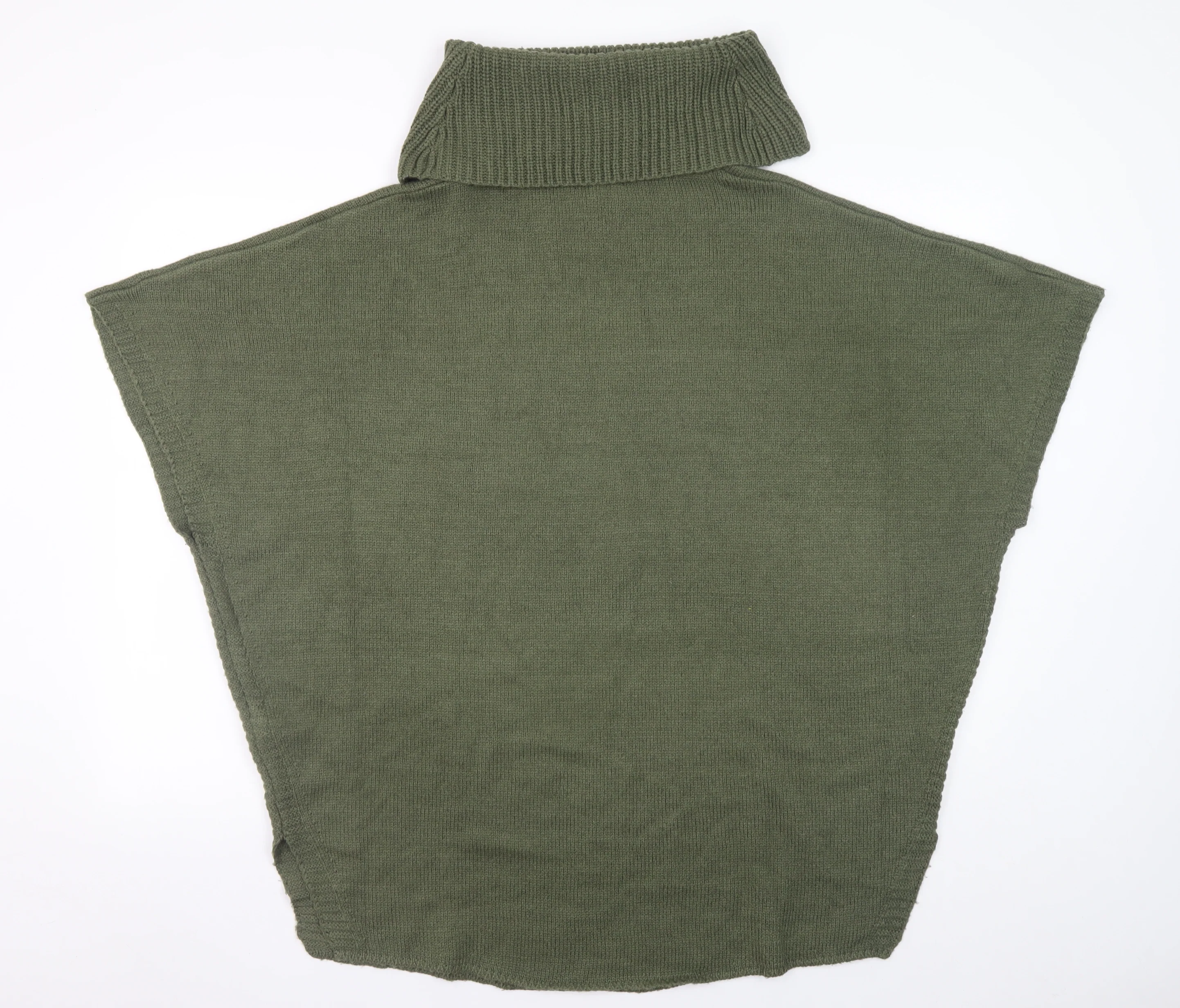 New Look Women's Green Roll Neck Sleeveless Cape Jumper Size 12 - Image 3
