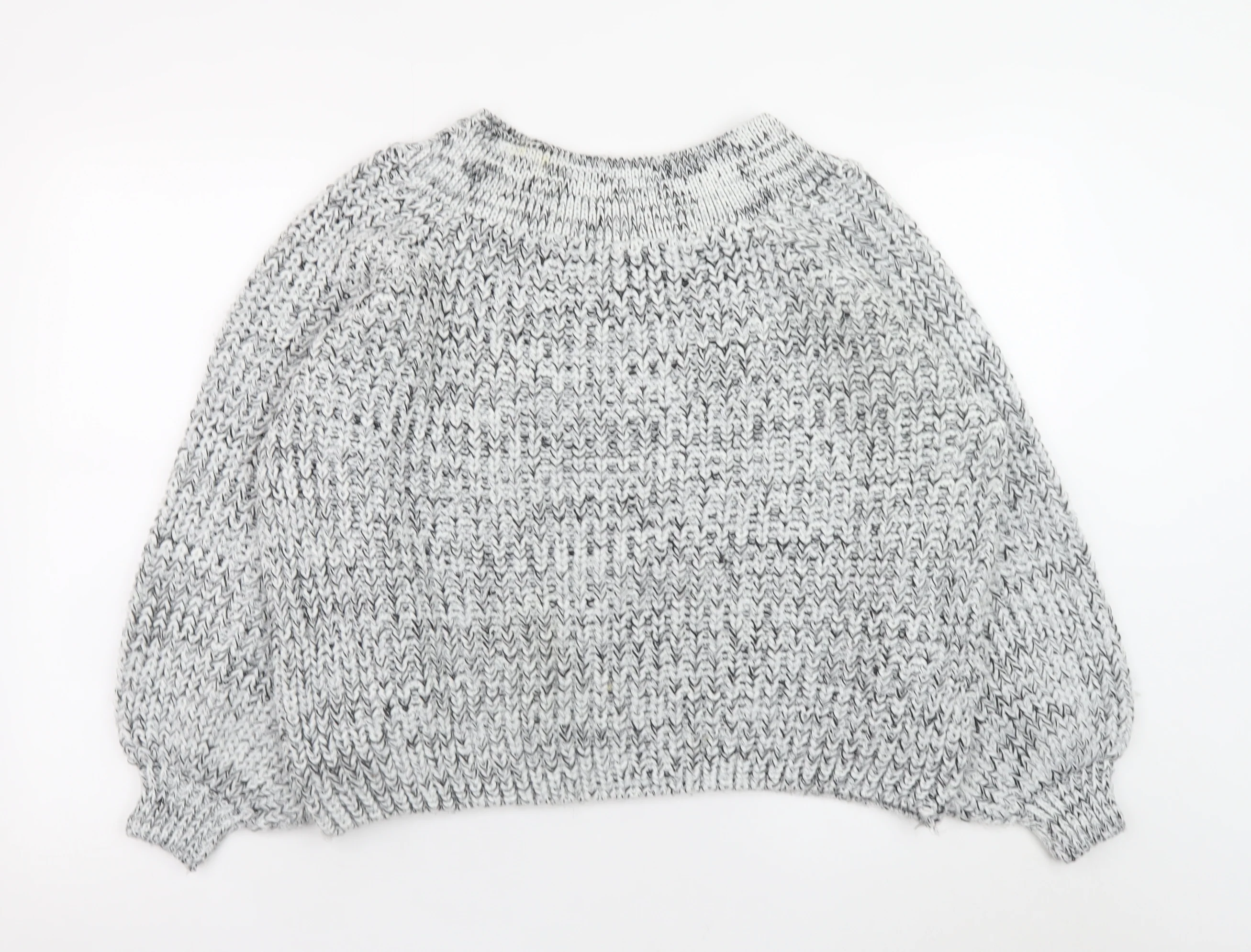 New Look Women's Grey Chunky Knit Pullover Jumper Size M