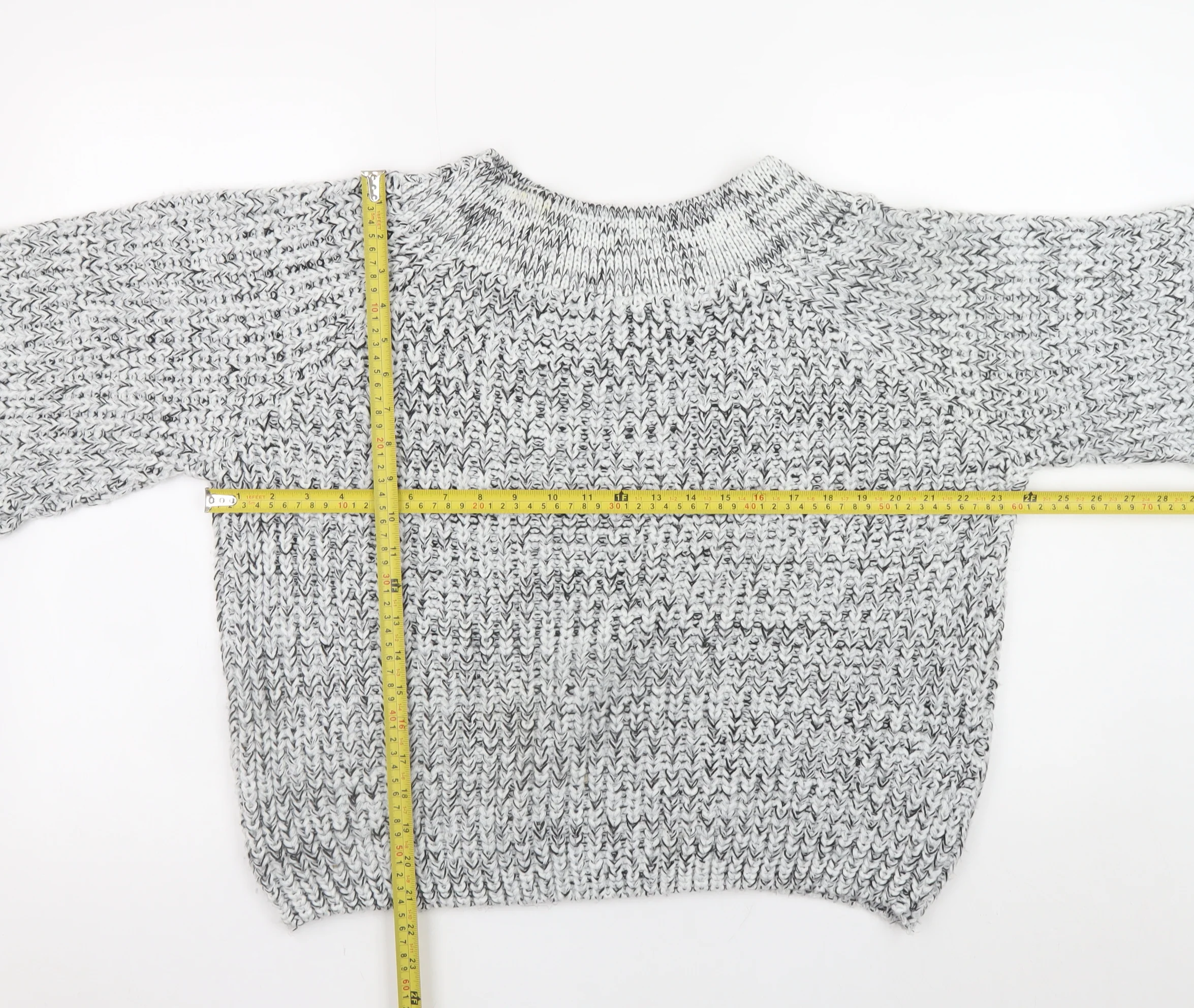 New Look Women's Grey Chunky Knit Pullover Jumper Size M - Image 2