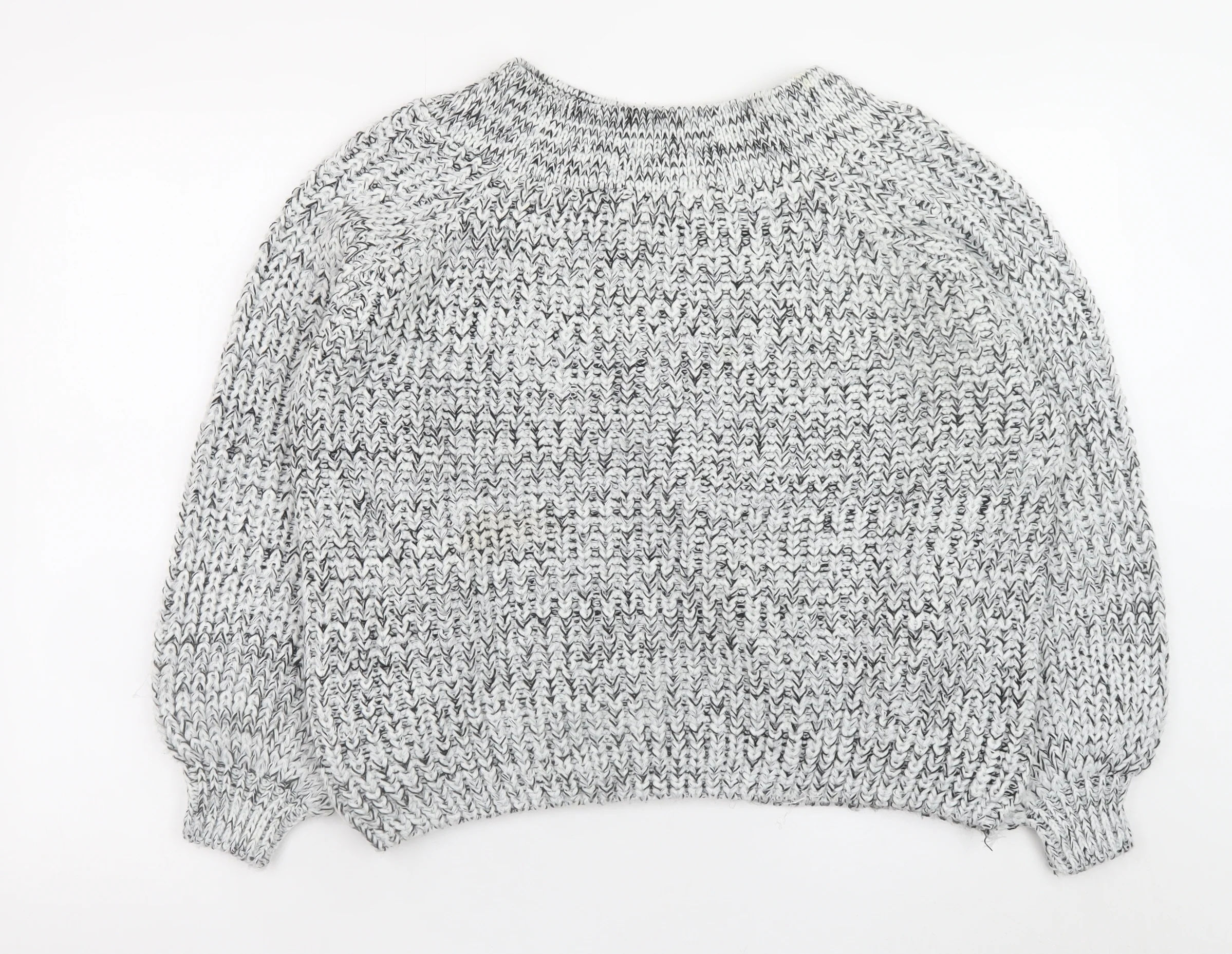 New Look Women's Grey Chunky Knit Pullover Jumper Size M - Image 3