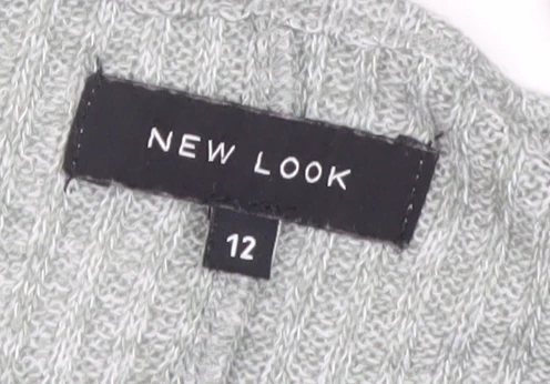 New Look Womens Grey Relaxed Knit 3/4 Sleeve T-Shirt Size 12 - Image 4